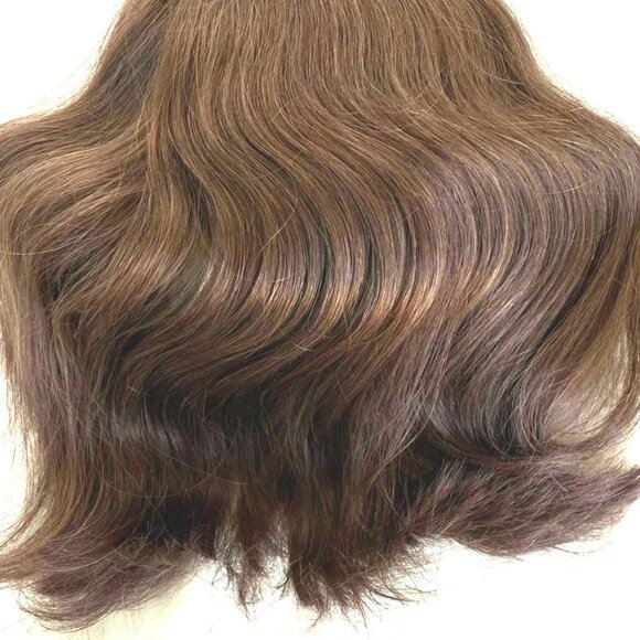 Vintage 100% Human Hair Fall from the 1970's -#32 Med Dark Brown  NEW with tags - Picture 6 of 10